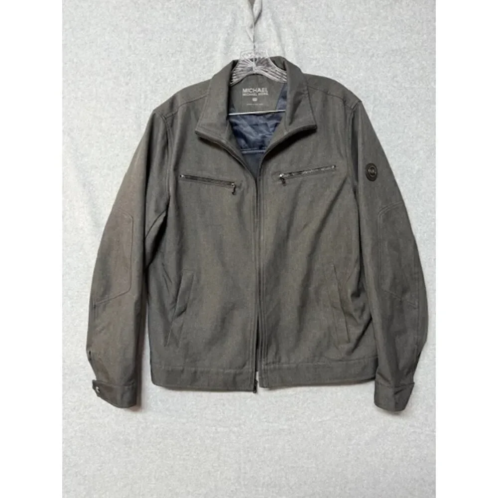 Michael Kors Mens Moto Jacket Heathered Gray Size M Medium - Picture 1 of 6